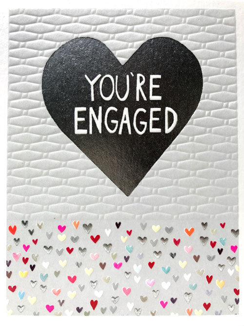 You're Engaged Heart Blank Greeting Card - Emboss & Foil - Jamboree by Paper Salad (JA1868)