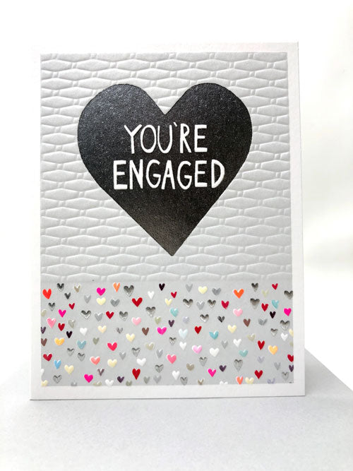 You're Engaged Heart Blank Greeting Card - Emboss & Foil - Jamboree by Paper Salad (JA1868)