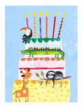 Animal Cake Happy Birthday - Toucan, Giraffe, Sloth, Crocodile Blank Greeting Card - Emboss & Foil - Jamboree by Paper Salad (JA1887)