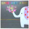 Leaving To Have A Baby Elephant & Flowers Blank Greeting Card- Emboss & Foil - Jumbo Jamboree by Paper Salad (JJ1809)