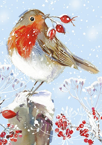 WINTER WILDLIFE Premium Box of 24 Assorted Christmas Cards - 3 Each of 8 Designs - Great British Card Company
