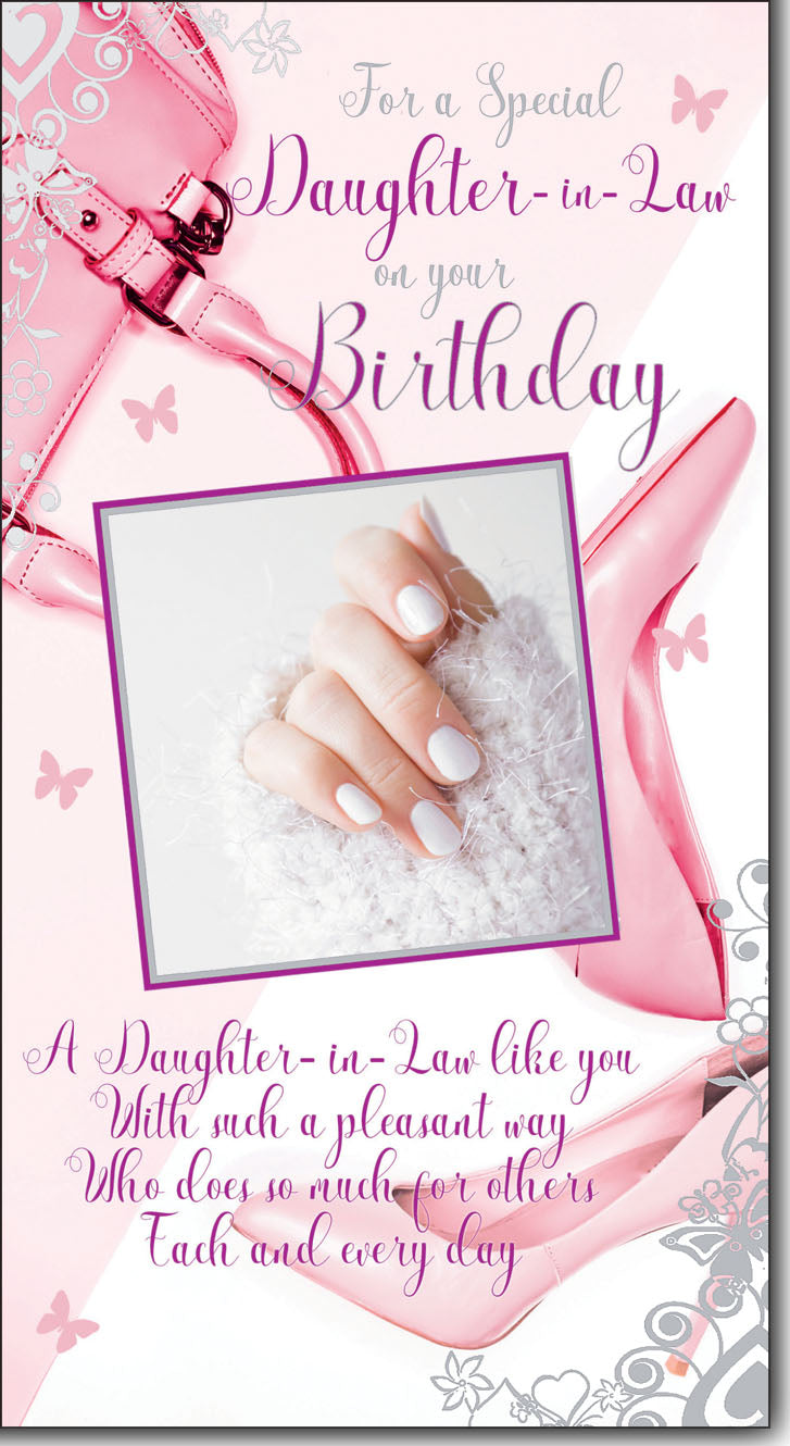 Special Daughter-in-Law on your Birthday Greeting Card with Colour Insert & Lovely Verse by Cardigan Cards