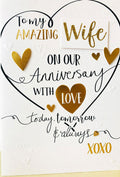 Amazing Wife On Our Anniversary With Love Luxury Handmade Card by Talking Pictures