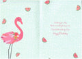 To A Flamazing Daughter Happy Birthday Greeting Card Glitter With Finish Flamingo and Watermelon Design ML996