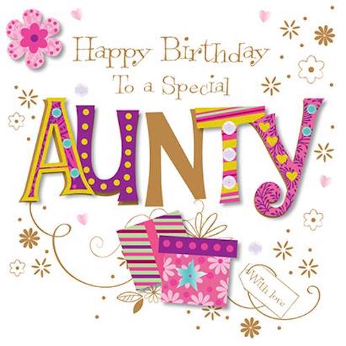 Special Aunty Happy Birthday Handmade Greeting Card By Talking Pictures