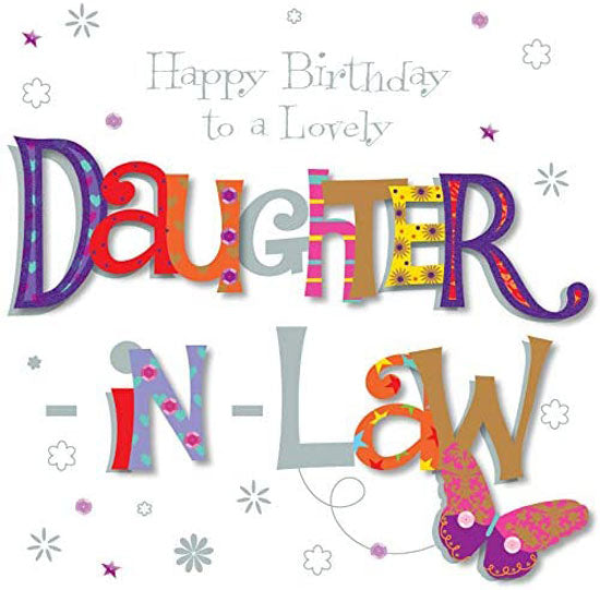 Lovely Daughter-In-Law Happy Birthday Luxury 3D Hand Finished Greeting Card