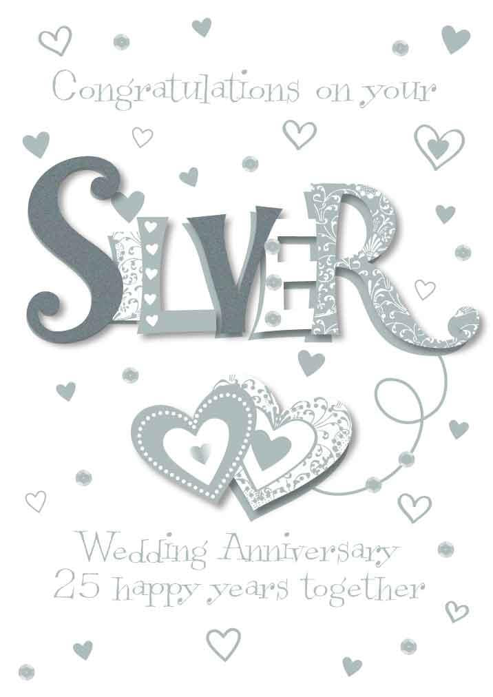 Silver Wedding Anniversary 25th Luxury Handmade Card by Talking Pictures