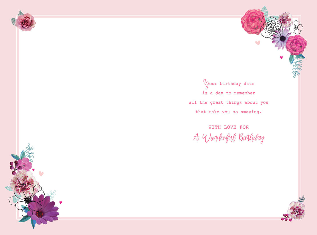 For You Daughter on Your 60th Birthday Wonderful 60 Floral Gold Foil Art Greeting Card