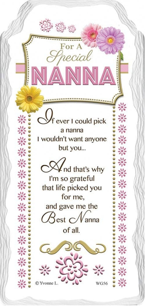 For a Special Nanna Sentimental Handcrafted Ceramic Plaque for Any Occasion