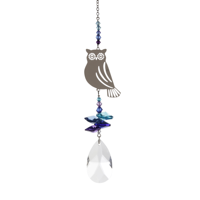 OWL Moonlight Fantasy Hanging Sun-catcher Embellished with Crystals from Swarovski®