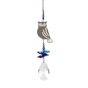 OWL Moonlight Fantasy Hanging Sun-catcher Embellished with Crystals from Swarovski®