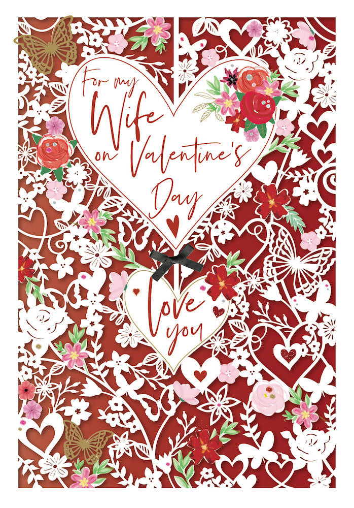 For My Wife on Valentines Day - Love You 2024 Luxury Talking Pictures Handmade Card