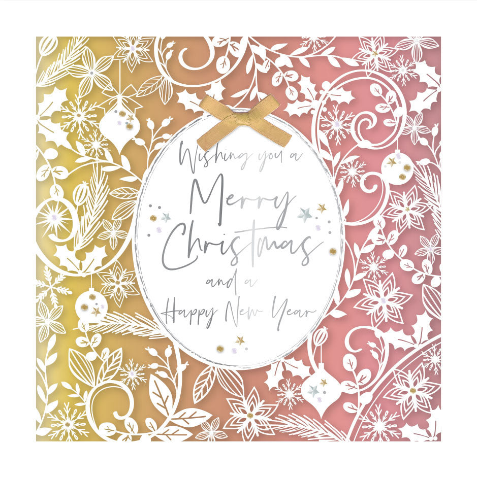 Merry Christmas and New Year Laser Cut Festive Luxury Handmade 3D Greeting Card By Talking Pictures
