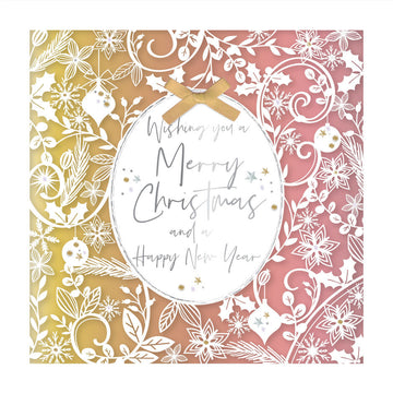 Merry Christmas and New Year Laser Cut Festive Luxury Handmade 3D Greeting Card By Talking Pictures