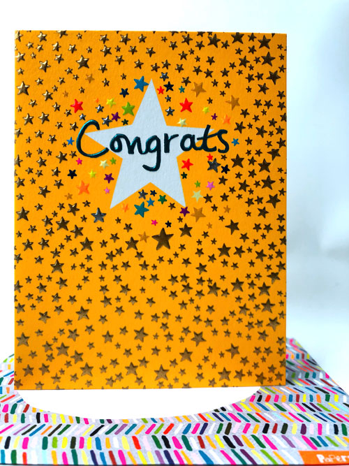 Congrats Star Blank Greeting Card - Emboss & Foil - Pixie by Paper Salad (PX1909)