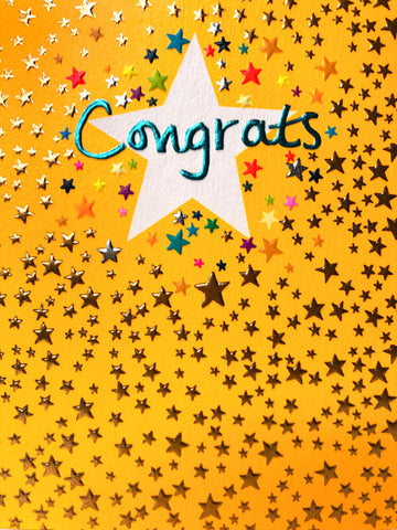 Congrats Star Blank Greeting Card - Emboss & Foil - Pixie by Paper Salad (PX1909)