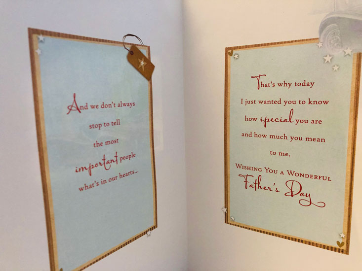 Sports Car and Sailboats Father's Day Greeting Card with Verse Insert