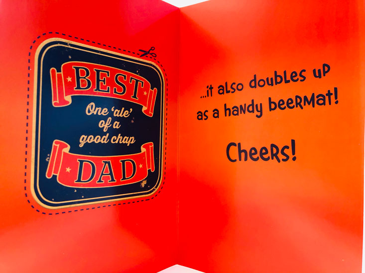 Best Dad one ale of a good Chap Father's Day Greeting Card Beer mat