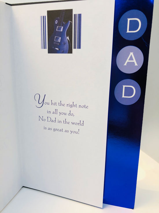 Worlds Best Dad Electric Guitar Father's Day Greeting Card (FF003)