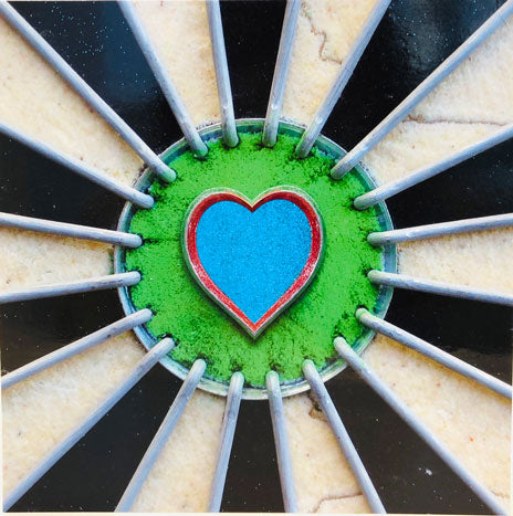 Happy Fathers Day Greeting Card Retro Art Heart Photo