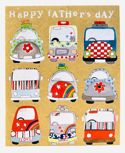 Retro Camper-Van Happy Fathers Day Greeting Card (FD07)