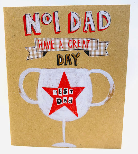 No1 Best Dad Trophy Fathers Day Greeting Card (FD02)