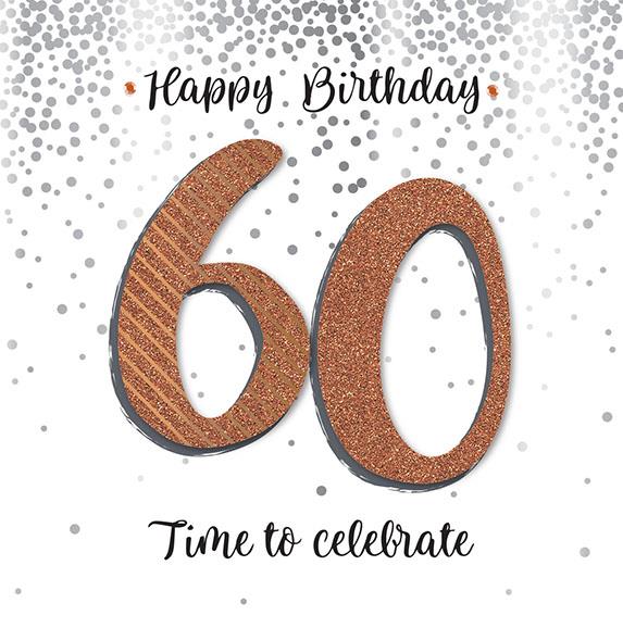 Large Luxury Handmade 60th Birthday Card Time To Celebrate