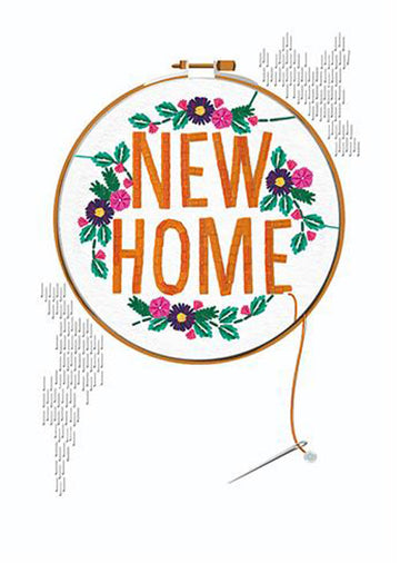 New Home Embroidery Luxury Handmade Card by Talking Pictures