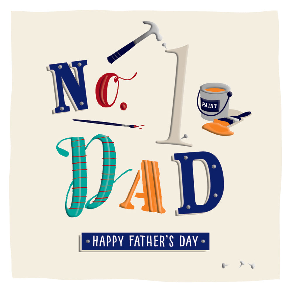Talking Pictures Happy Father's Day No.1 Day Paint & Tool Box Work Luxury Hand-Made Greeting Card