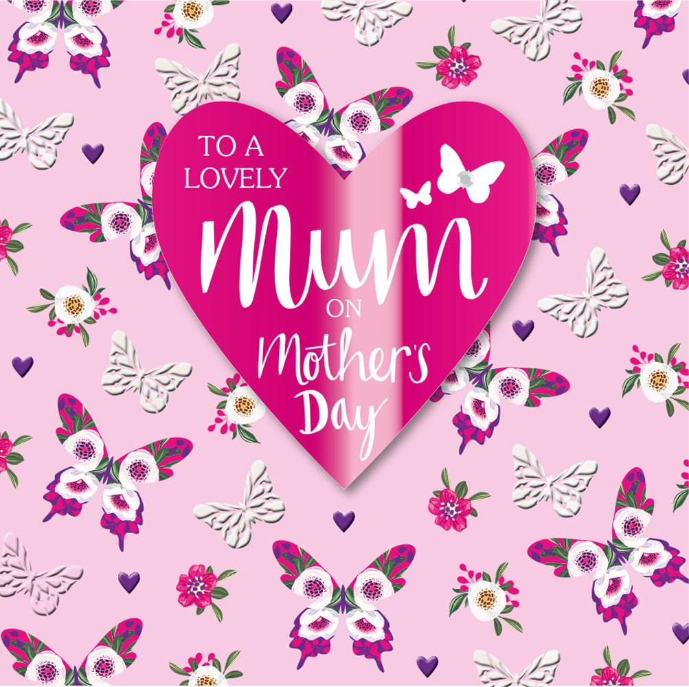 To A Lovely Mum Butterflies Luxury 3D Handmade Mother's Day Card By Talking Pictures