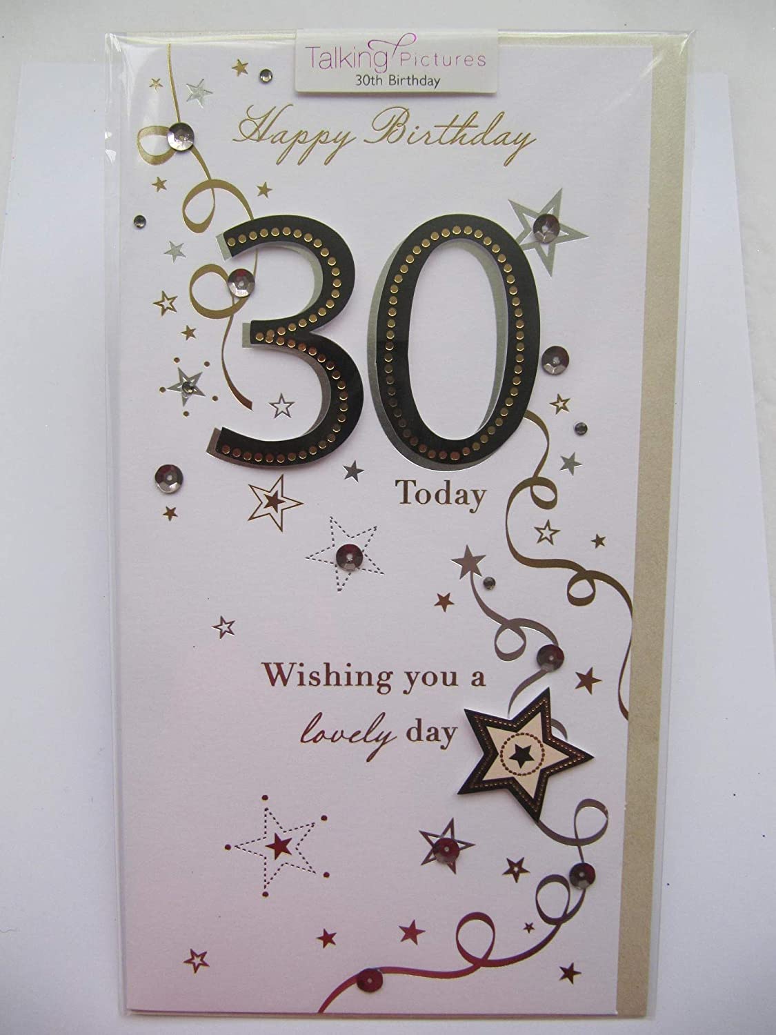 30 Today 30th Birthday Luxury 3D Handmade Greeting Card From Talking Pictures