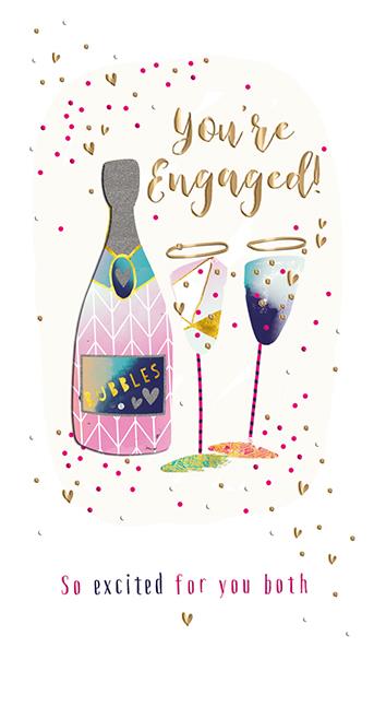 Engagement Congratulations You're Engaged Champagne Luxury Handmade Card by Talking Pictures