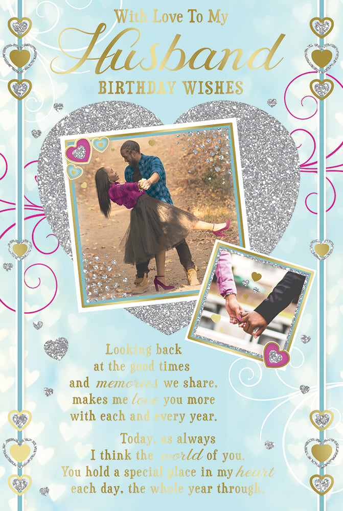 Husband Happy Birthday with Love African Ethnic Ebony Greeting Card with Lovely Verse