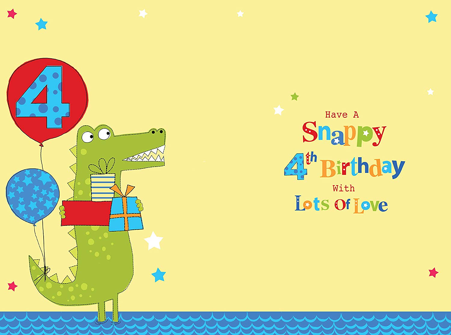 4th Birthday To A Special Son 4 Today Crocodile & Presents Design Happy Birthday Card