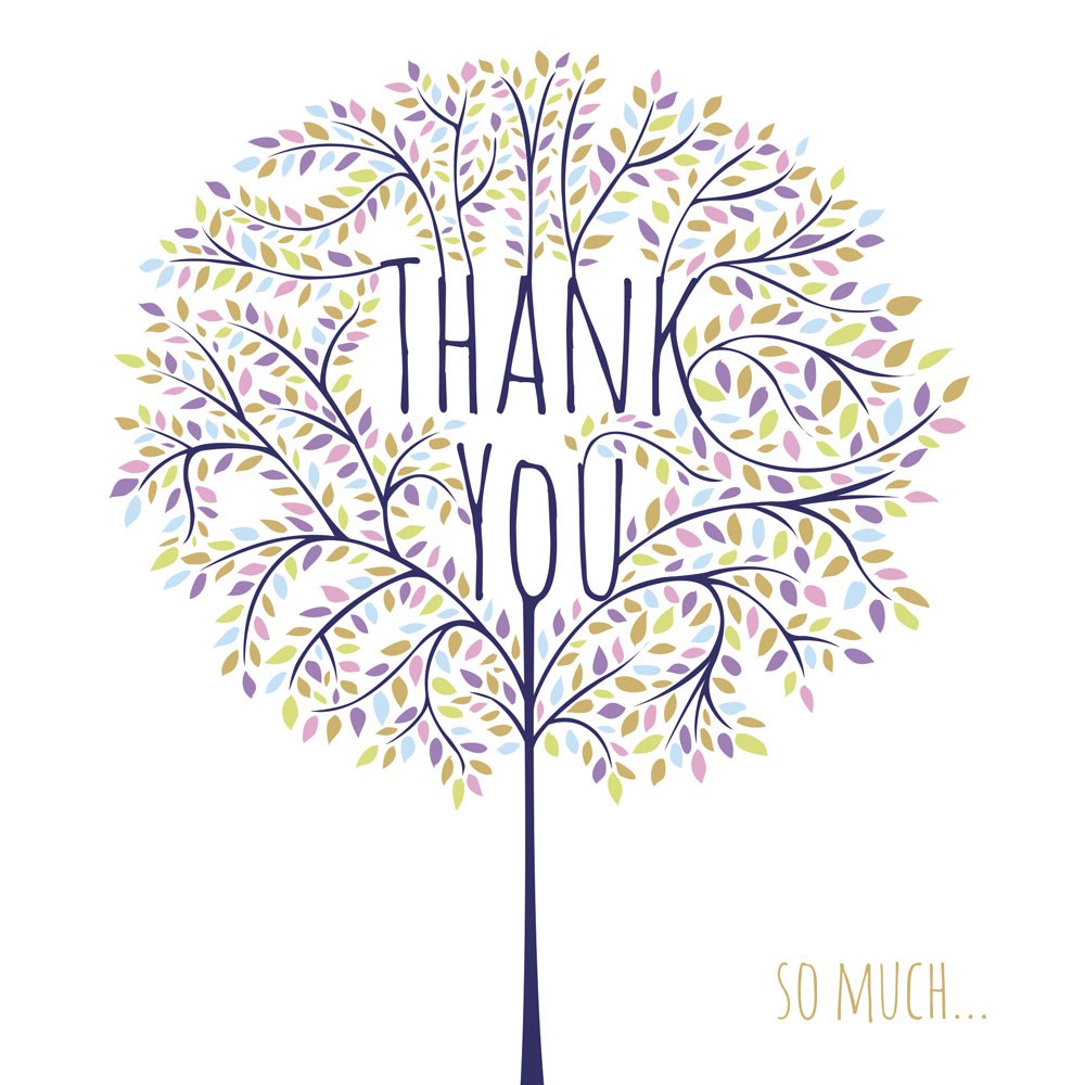 Holly Tree Thank You Notecards Foil finish Pack of 5 Cards & Envelopes by Tracks Publishing