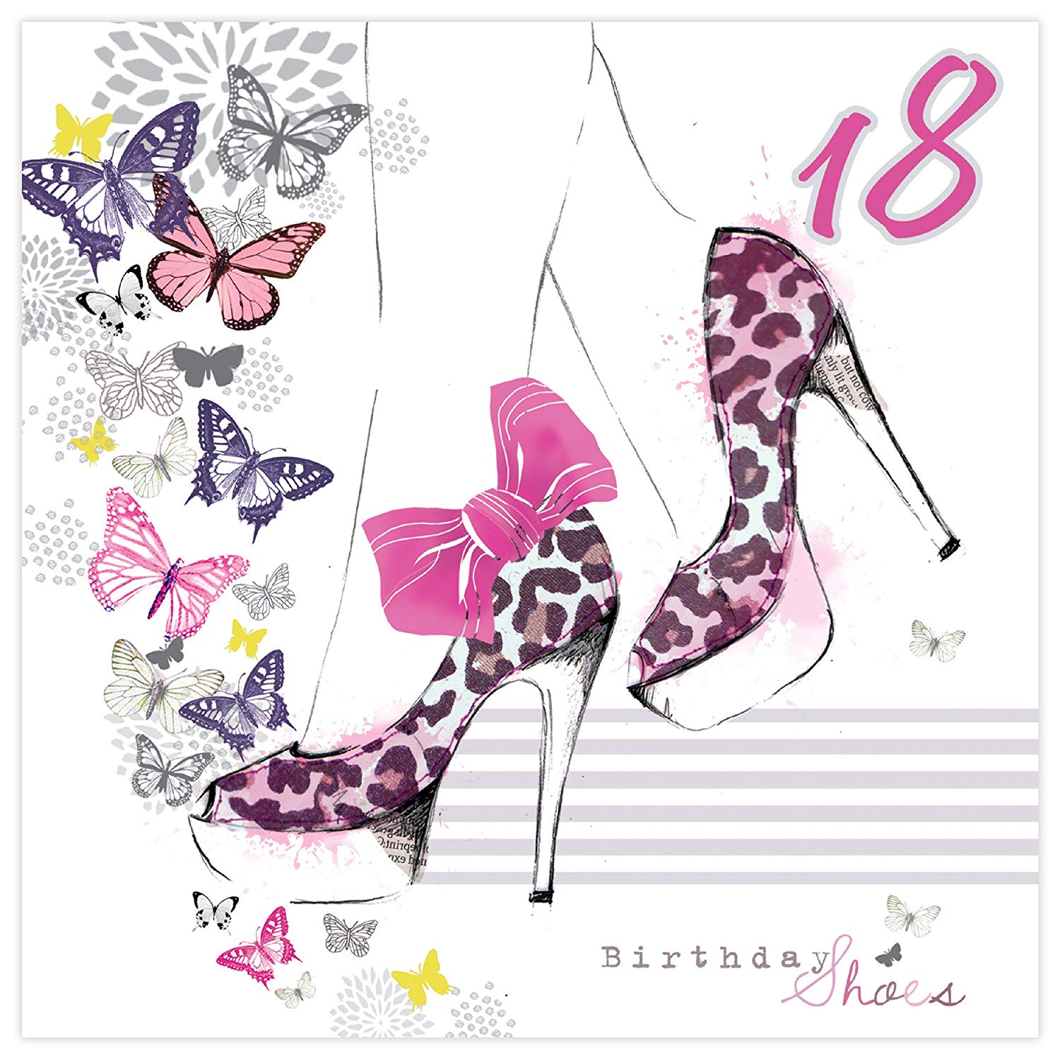 18th Birthday Shoes Glittered Birthday Card with Envelope