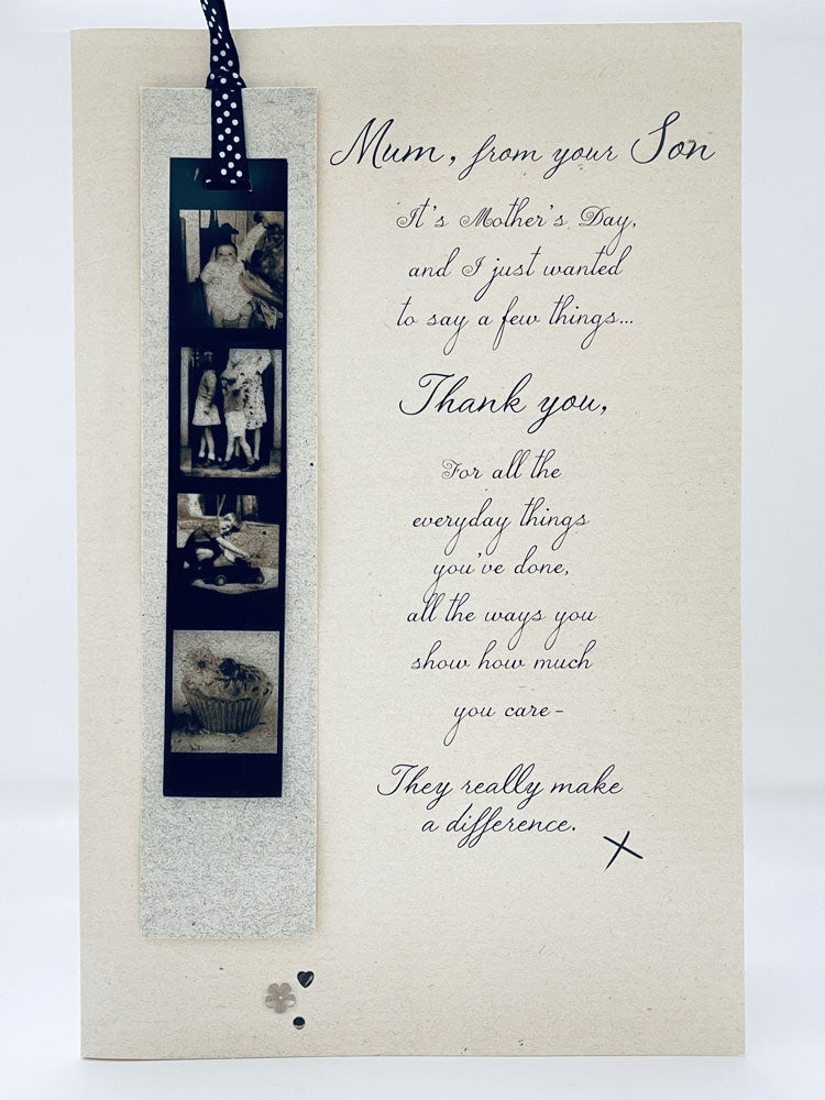 Mum from Your Son Thank You Verse Mothers Day Greeting Card By UKG