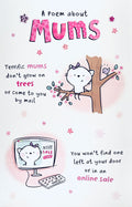 A Poem About Mums Cute Cat Glitter Finish Mothers Day Greeting Card By UKG