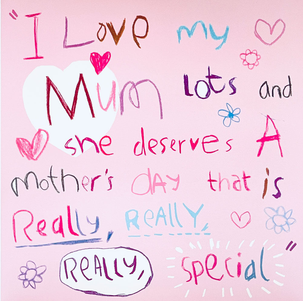 I Love My Mum Fun Crayon Doodles Mothers Day Greeting Card By UKG