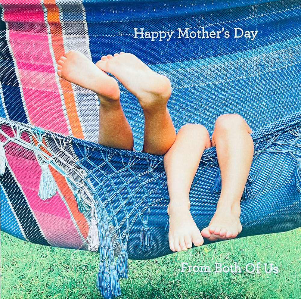 Happy Mothers Day From Both of Us Kids In Hammock Photo Finish Greeting Card By UKG