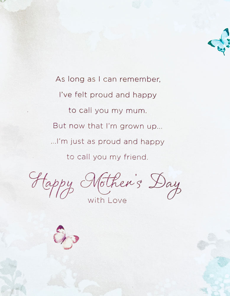 Special Mum Butterflies Luxury Pearlescent Glitter Finish Mothers Day Greeting Card By UKG