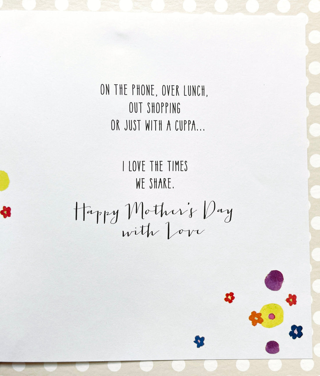 Mum From Your Daughter Phone Lunch Shopping Cuppa Luxury Foil Finish Mothers Day Greeting Card By UKG