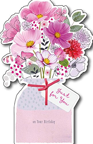 Female Birthday UK Greetings Card Flower Vase Design