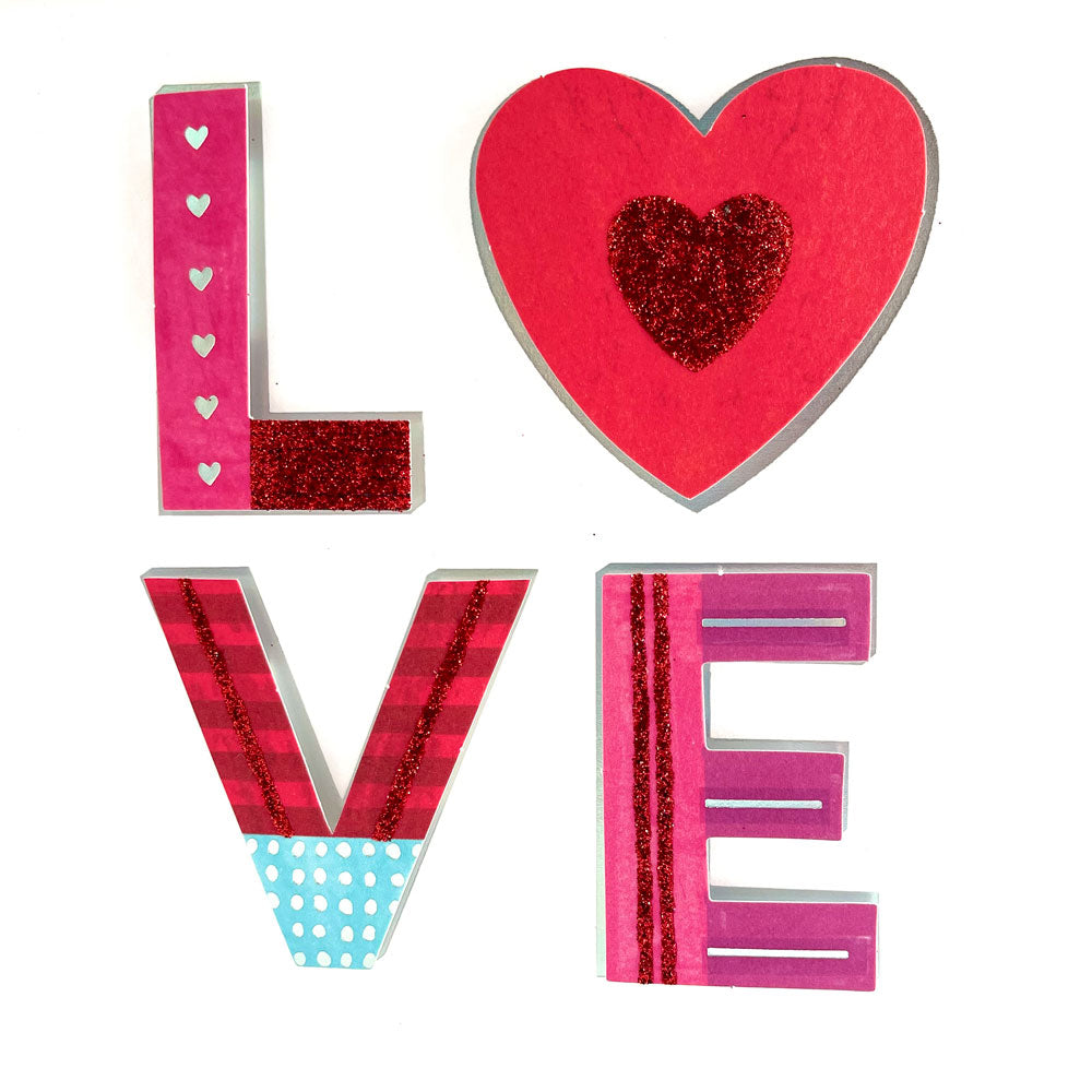 Love 3D Heart Red Glitter Valentines Day 2022 Special Luxury UK Greetings Square Card