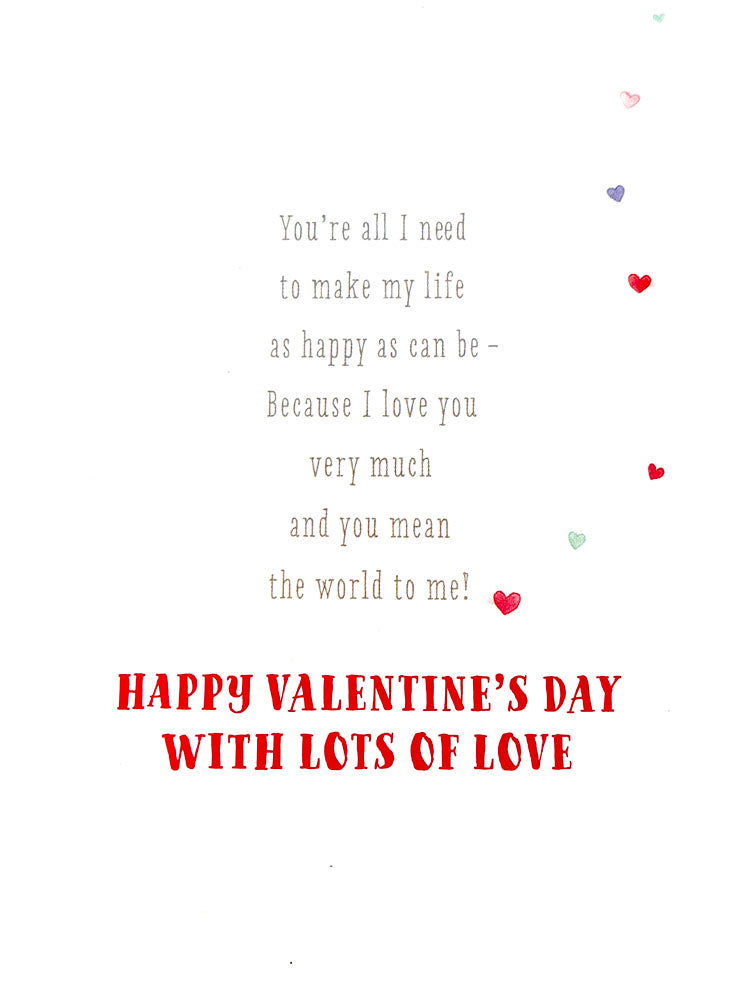 Cute For The One I Love on Valentines Day 2022 Elliot and Buttons Glitter Special Luxury UK Greetings Card