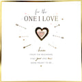 For The One I Love Gold 3D Heart Happy Valentines Day 2022 Special Luxury UK Greetings Card