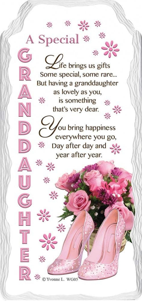 For A Special Granddaughter Sentimental Handcrafted Ceramic Plaque Birthday Gift