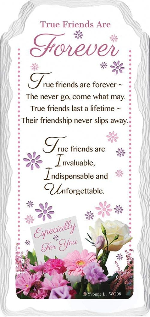 True Friends are Forever Sentimental Handcrafted Ceramic Plaque Birthday Gift