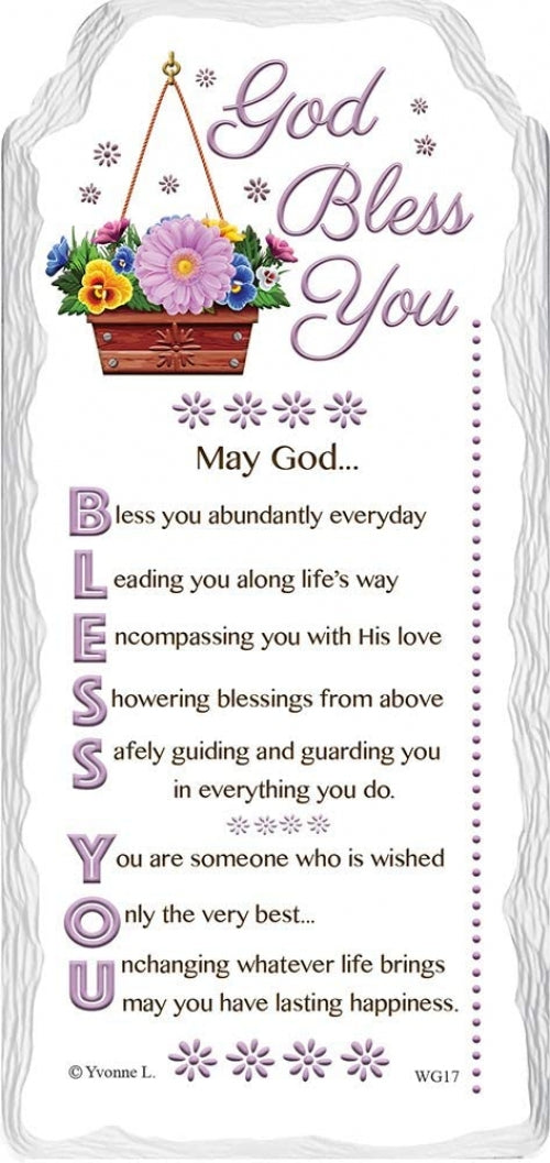 God Bless You Religious Sentimental Handcrafted Ceramic Plaque from Sensations	