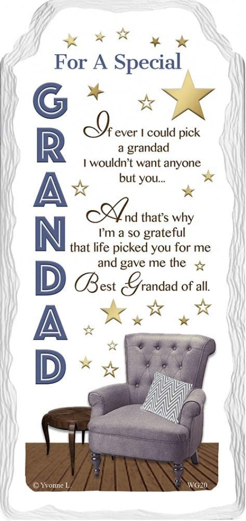 For A Special Grandad Sentimental Handcrafted Ceramic Plaque for Father's Day